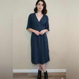Chloe Deep Blue Midi Dress see measurements
